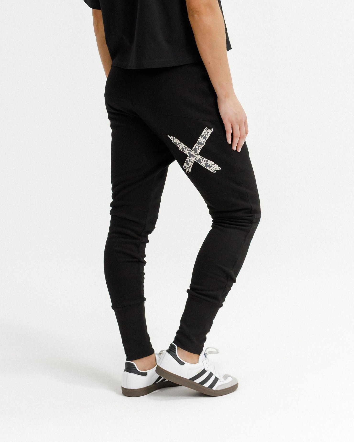 Apartment Pants - Winter Weight - Black with Graphite Daisy X