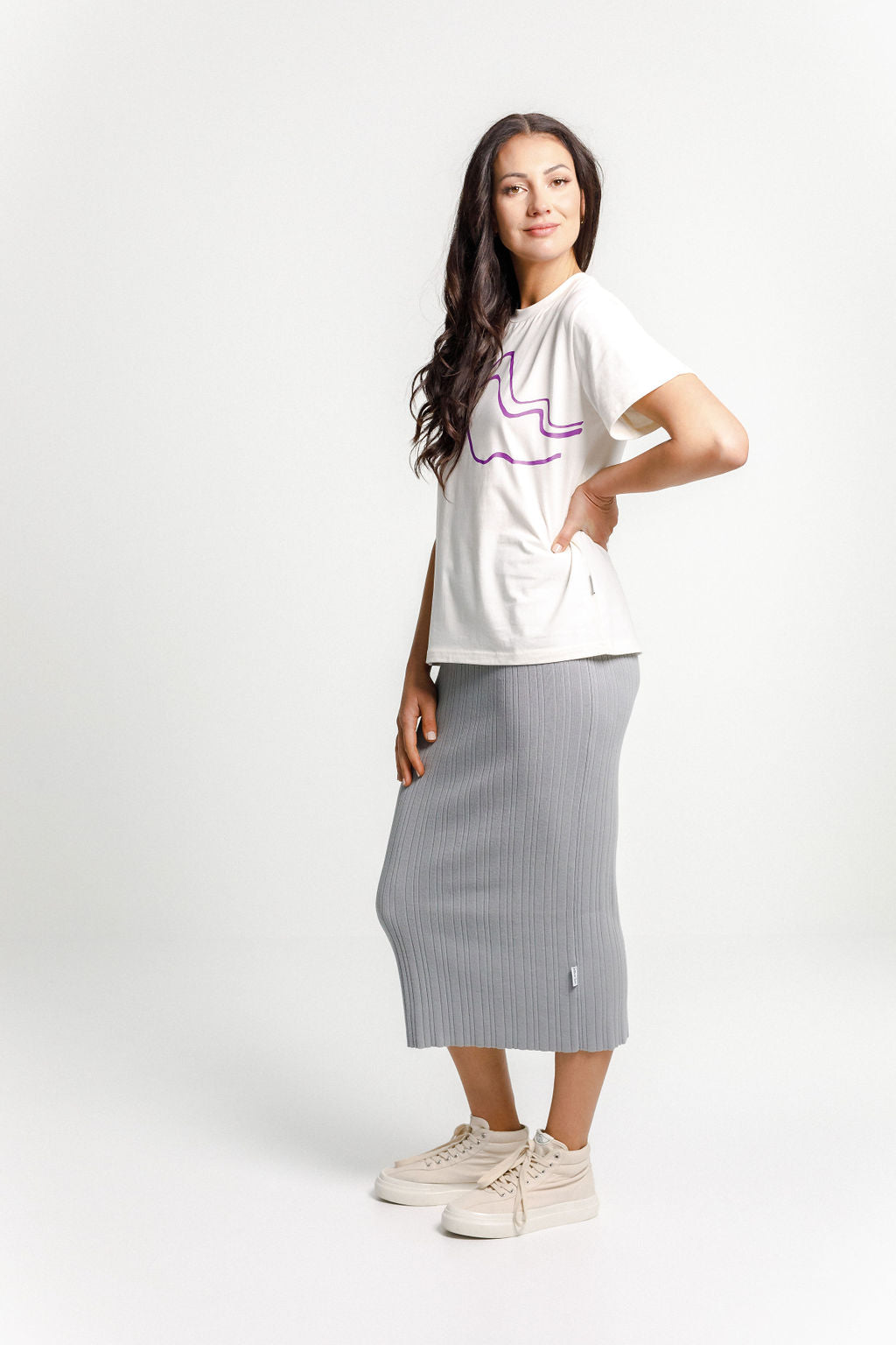 Chris Tee - Cream with Mountain Print