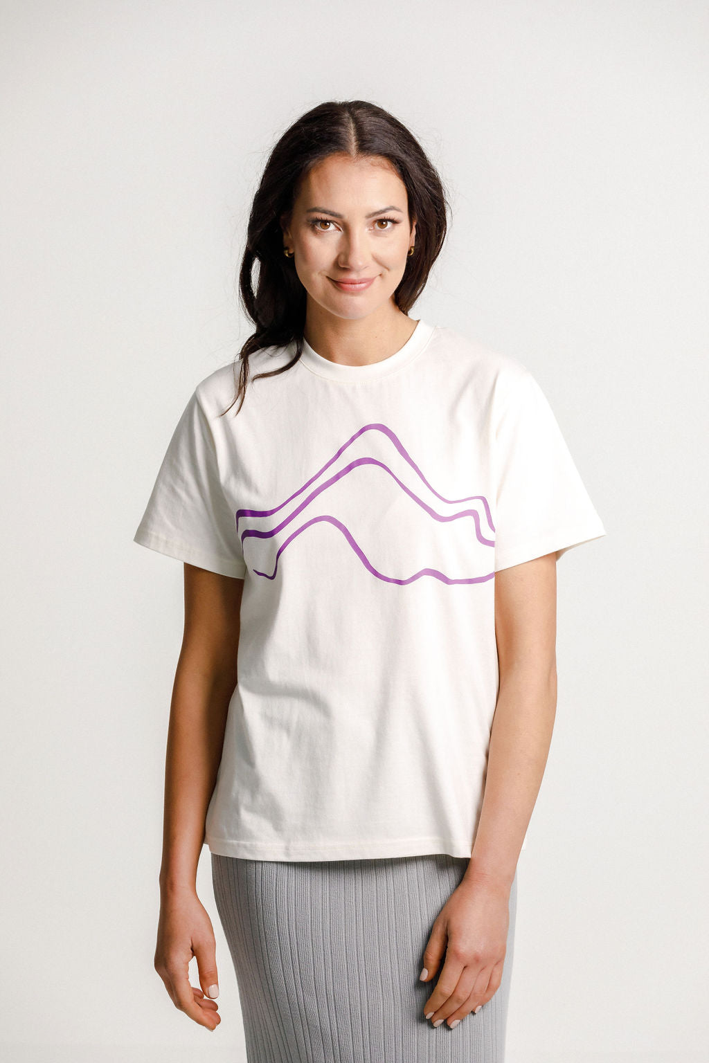 Chris Tee - Cream with Mountain Print