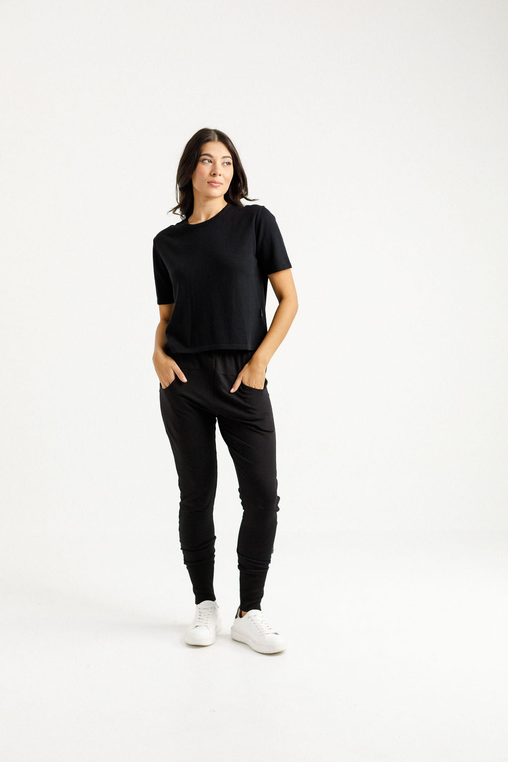 Apartment Pants - Winter Weight - Black with Lilac Damask X