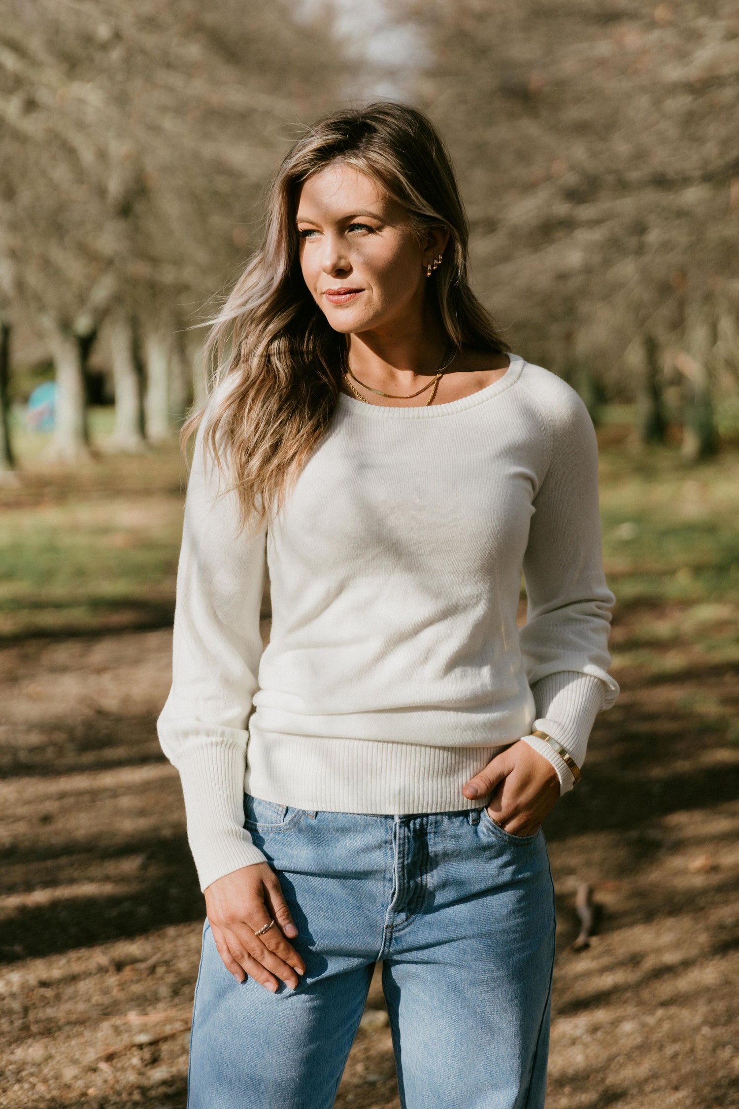 Knitted Grace Crew - Milk