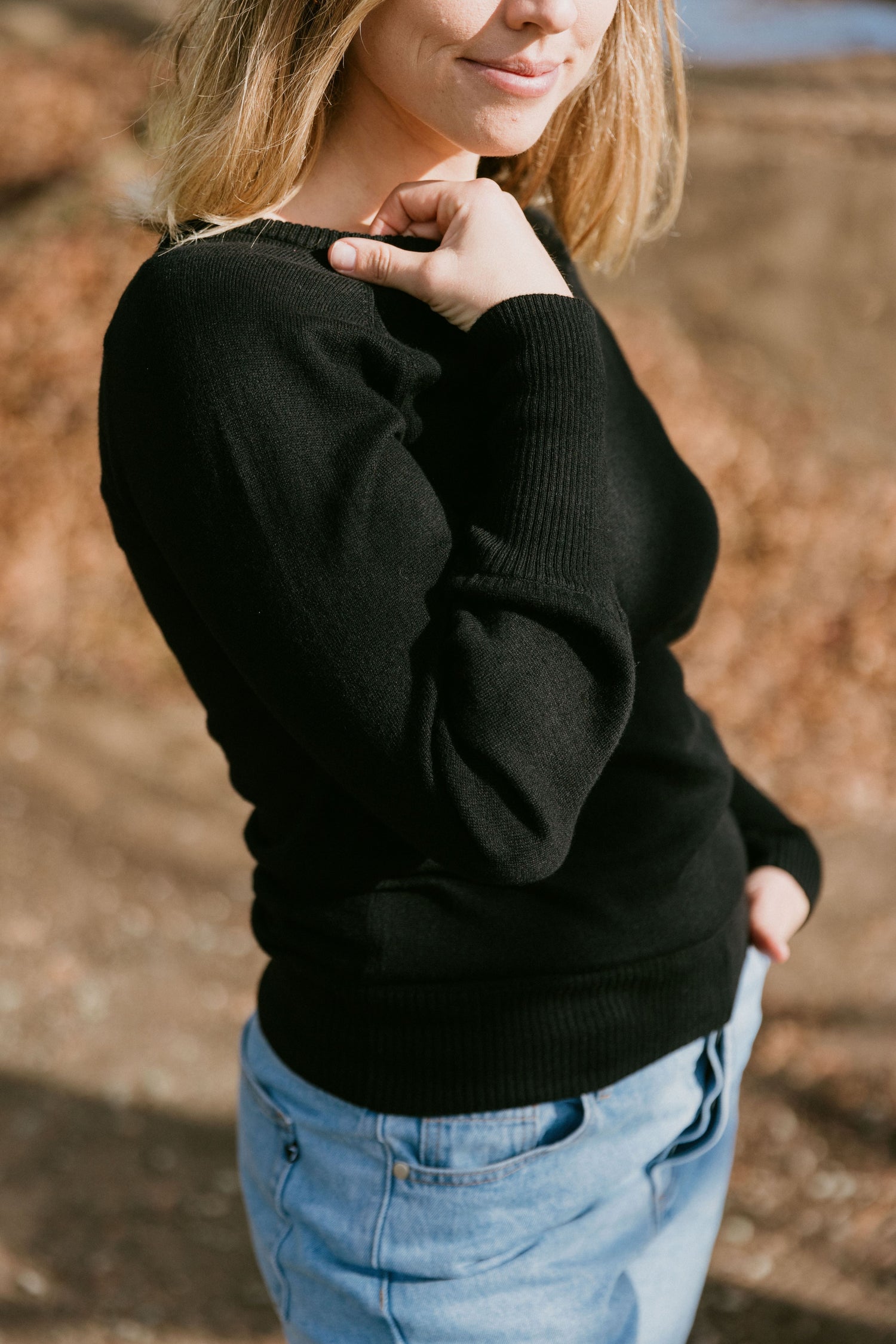 Knitted Grace Crew - Black