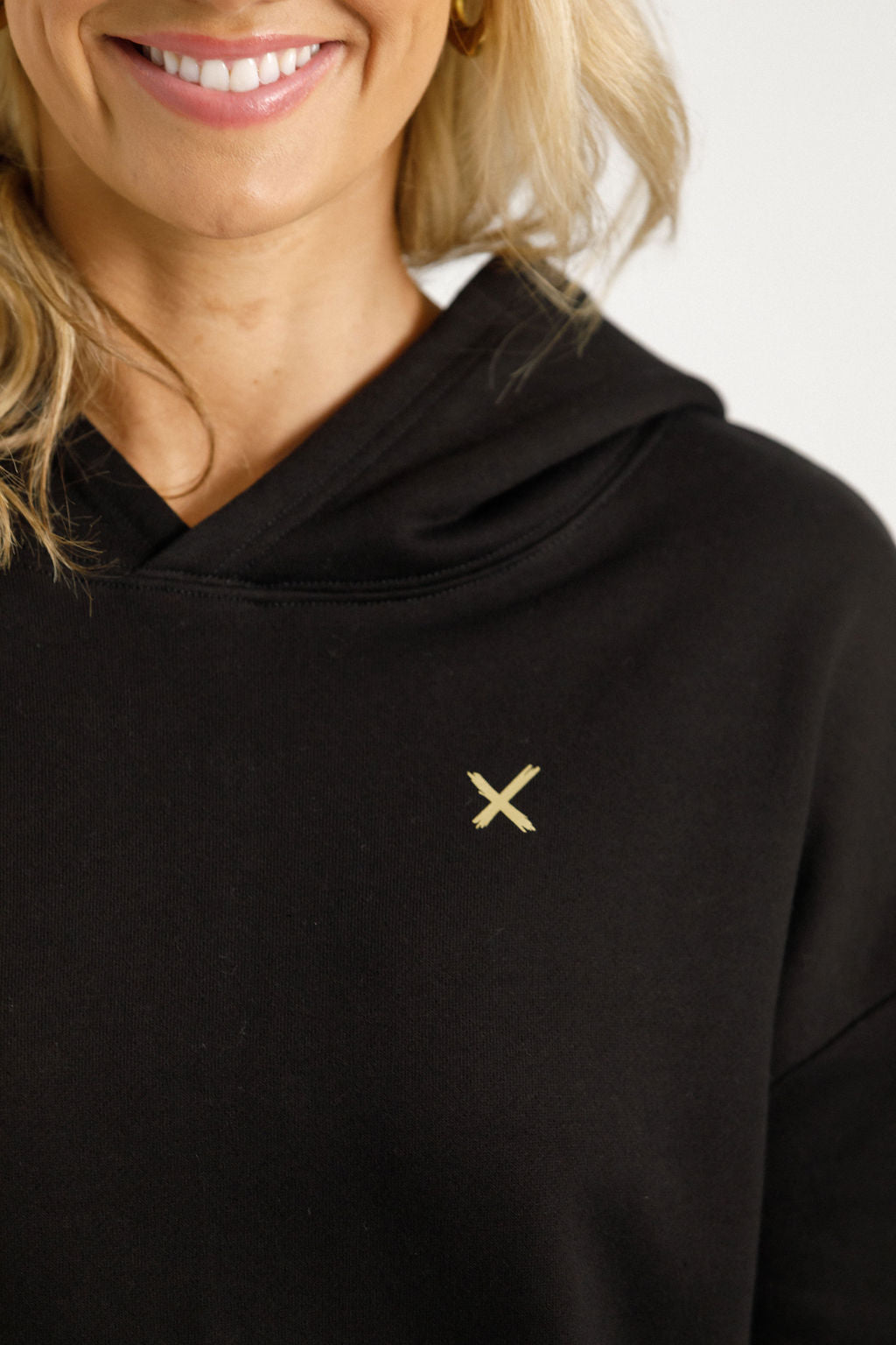 Elliot Hoodie - Alpine Weight - Black with Gold X