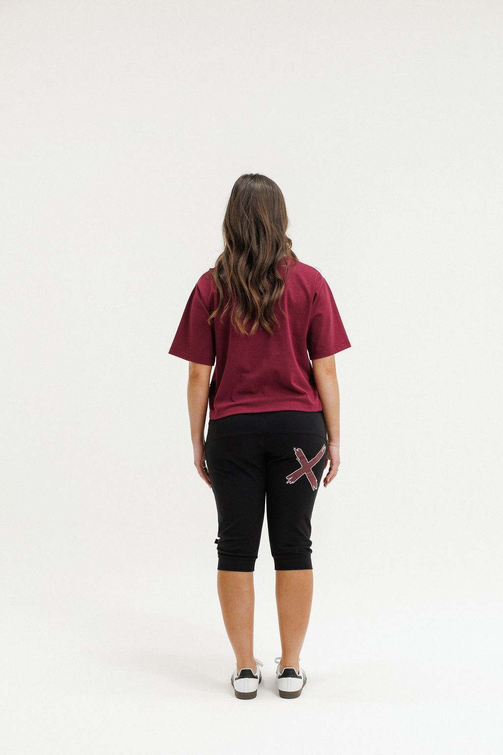 COMING SOON - 3/4 Apartment Pants - Black with Merlot/Blush X