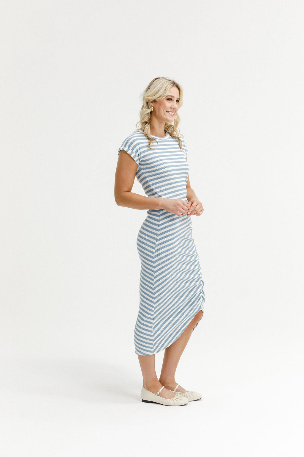 Coming Soon - Nikita Tee Dress - Sky Stripes