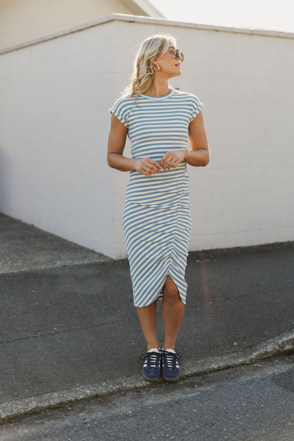 Coming Soon - Nikita Tee Dress - Sky Stripes