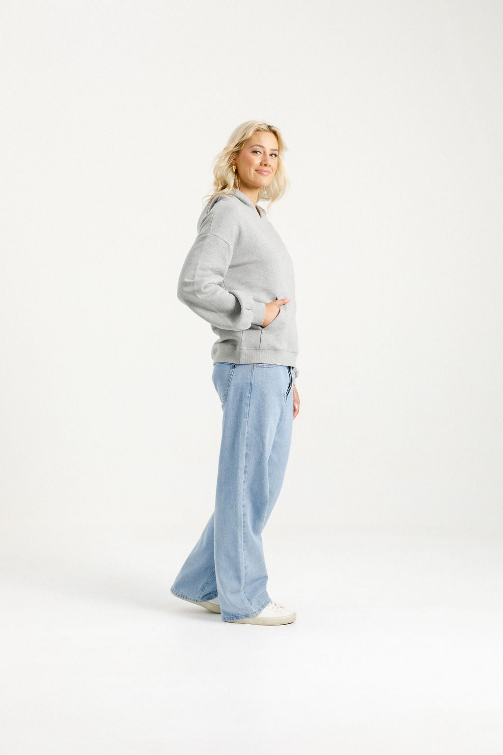 Elliot Hoodie - Alpine Weight - Grey Marle with Silver X