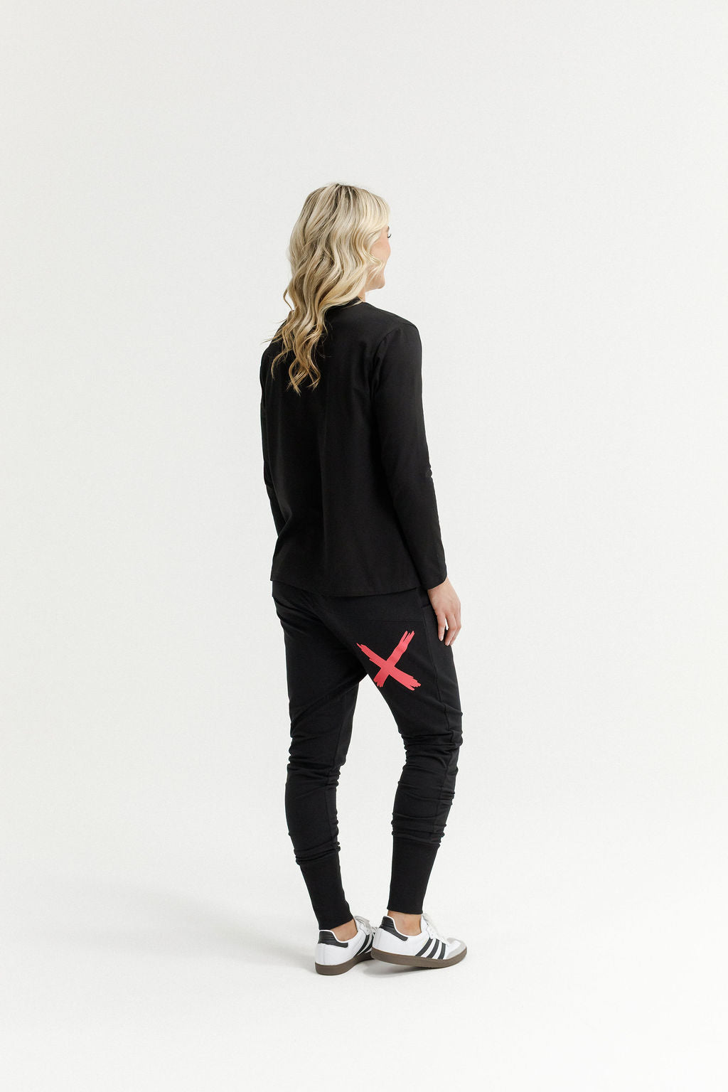 Apartment Pants - Alpine Weight - Black with Coral X