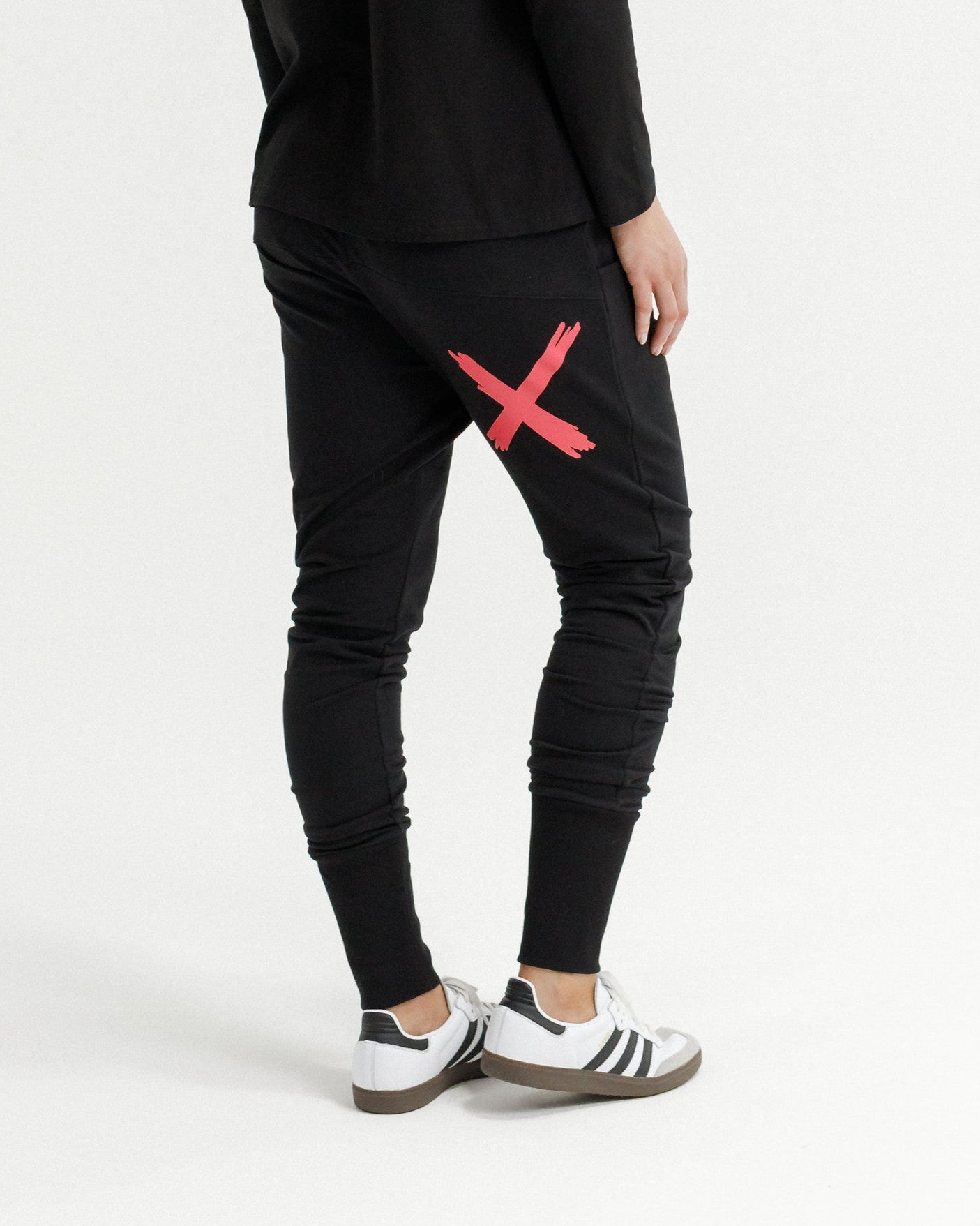 Apartment Pants - Alpine Weight - Black with Coral X