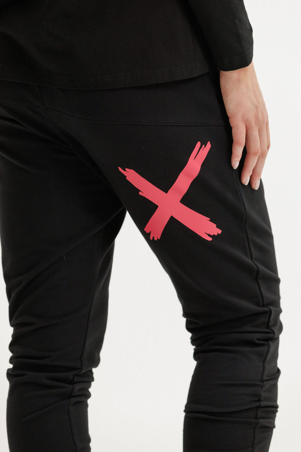 Apartment Pants - Alpine Weight - Black with Coral X