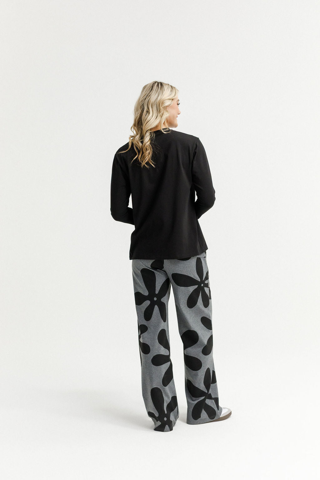 Palazzo Pants - Graphite Daisies