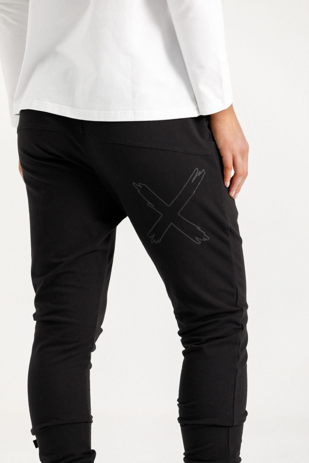 Apartment Pants - Winter Weight - Black with Black X Outline
