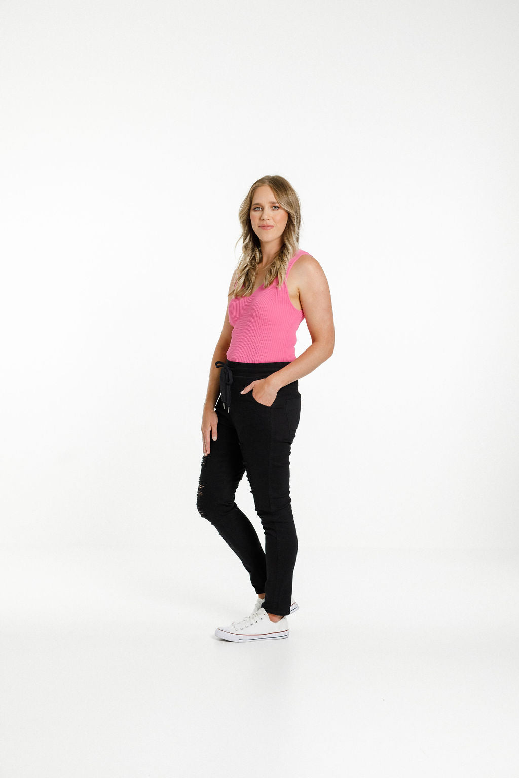 Staple Knitted Singlet - Lollipop Pink