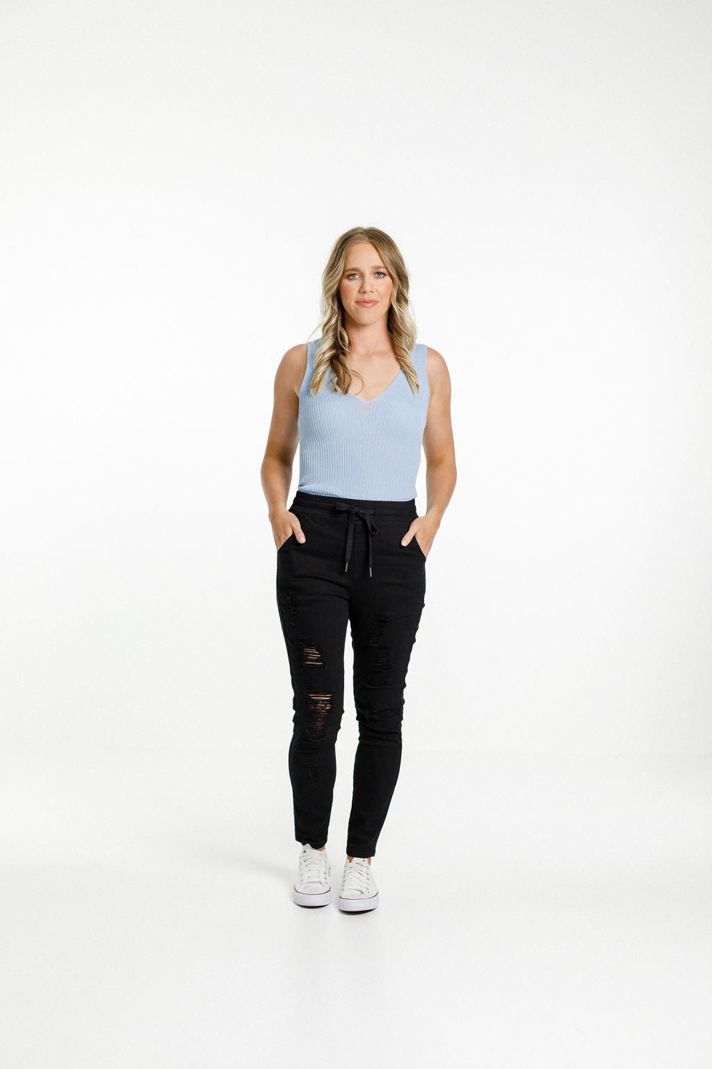 Staple Knitted Singlet - Sky Blue