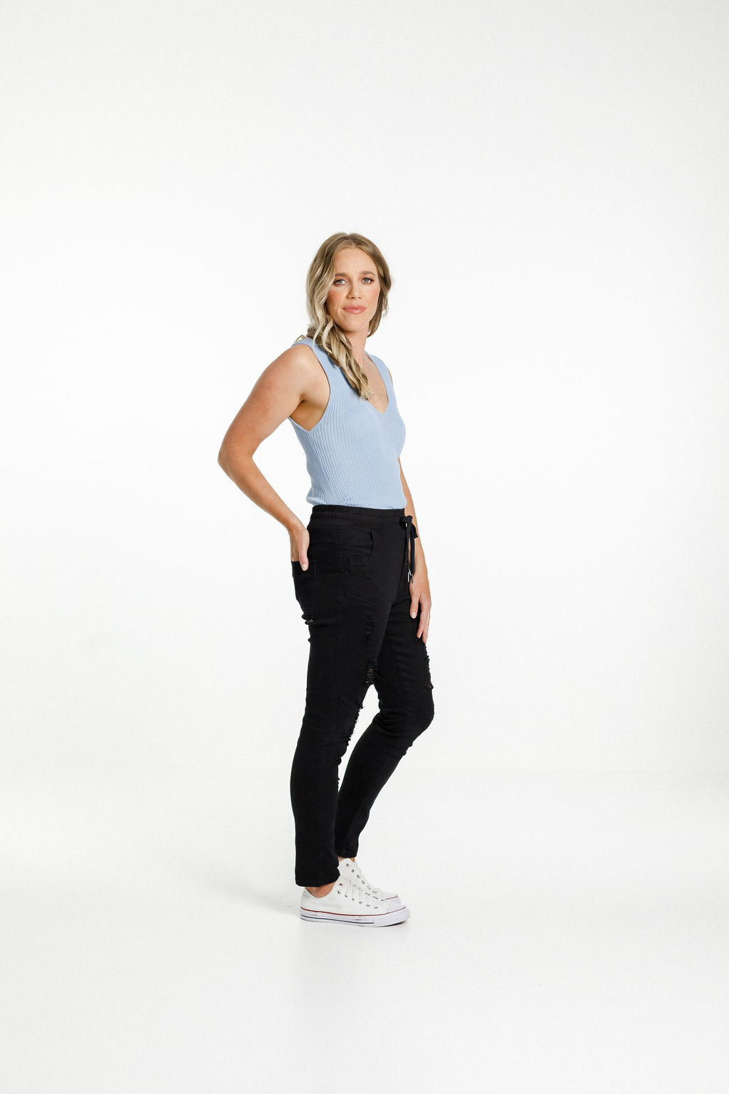 Staple Knitted Singlet - Sky Blue