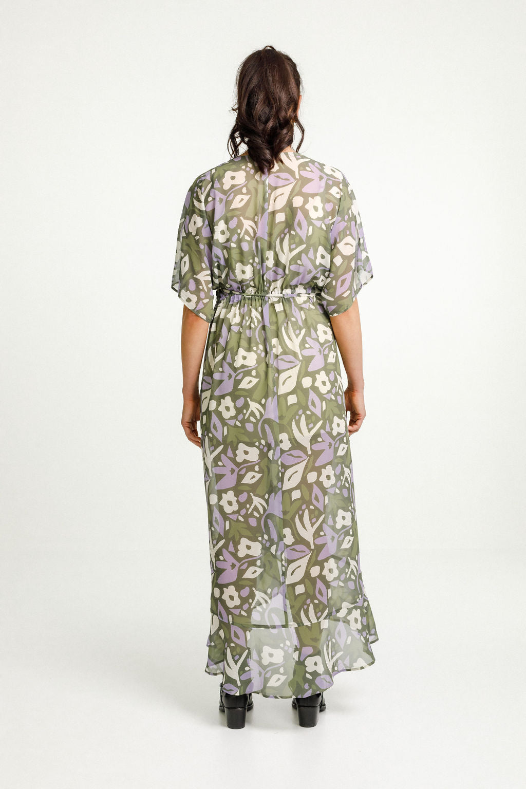 Courtney Dress - Meta Floral with Latte Slip