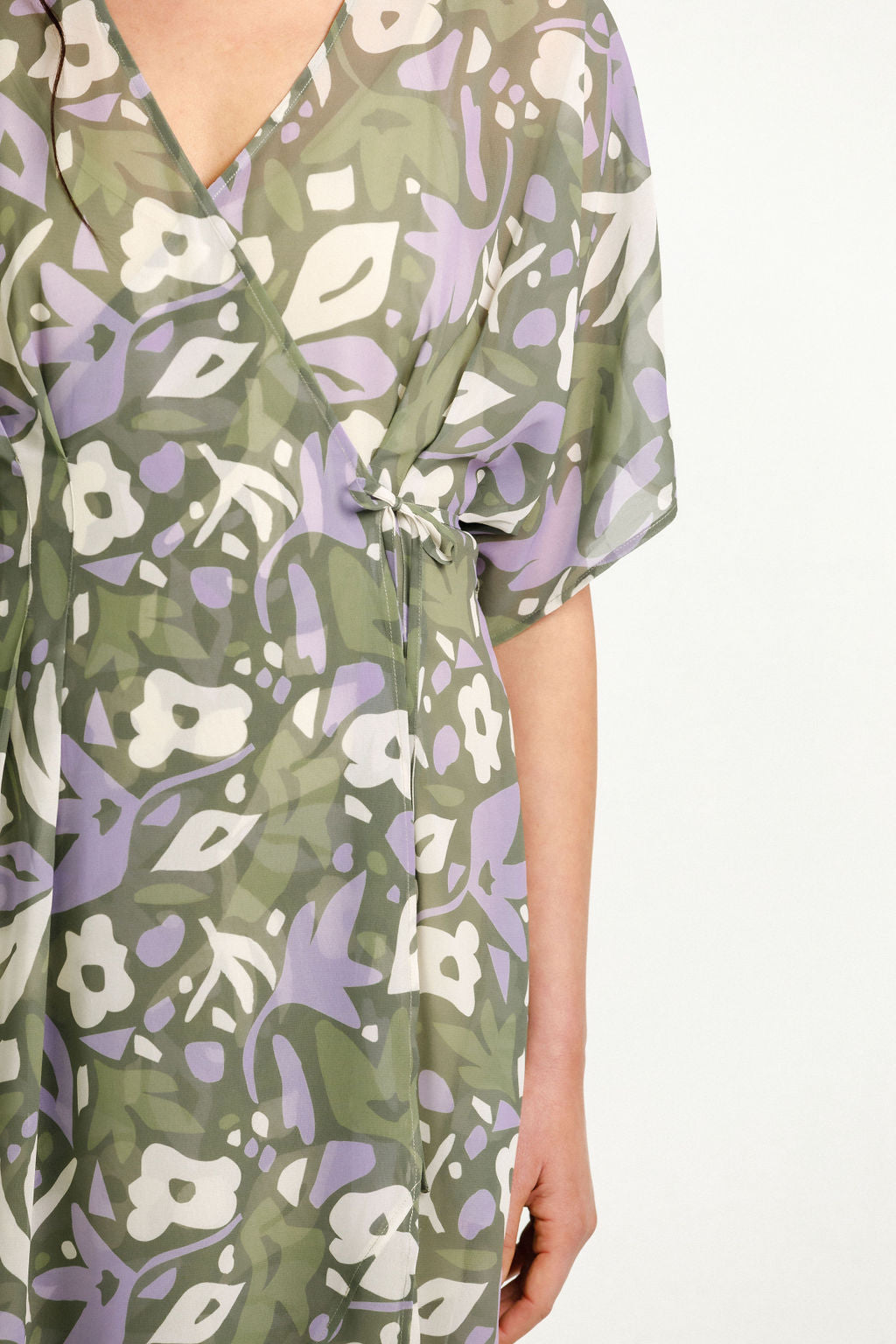 Courtney Dress - Meta Floral with Latte Slip