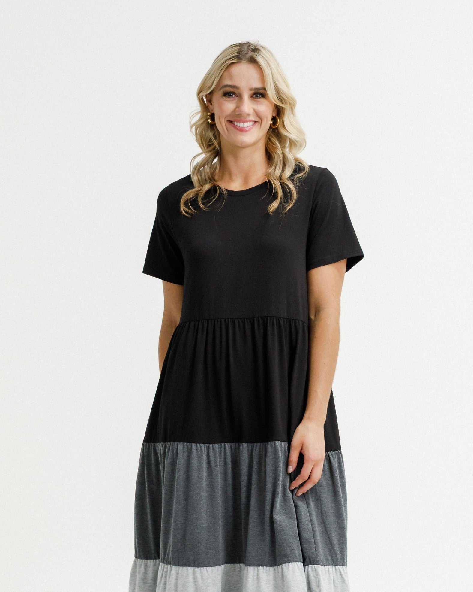 Kendall Dress - Black/Charcoal/Grey