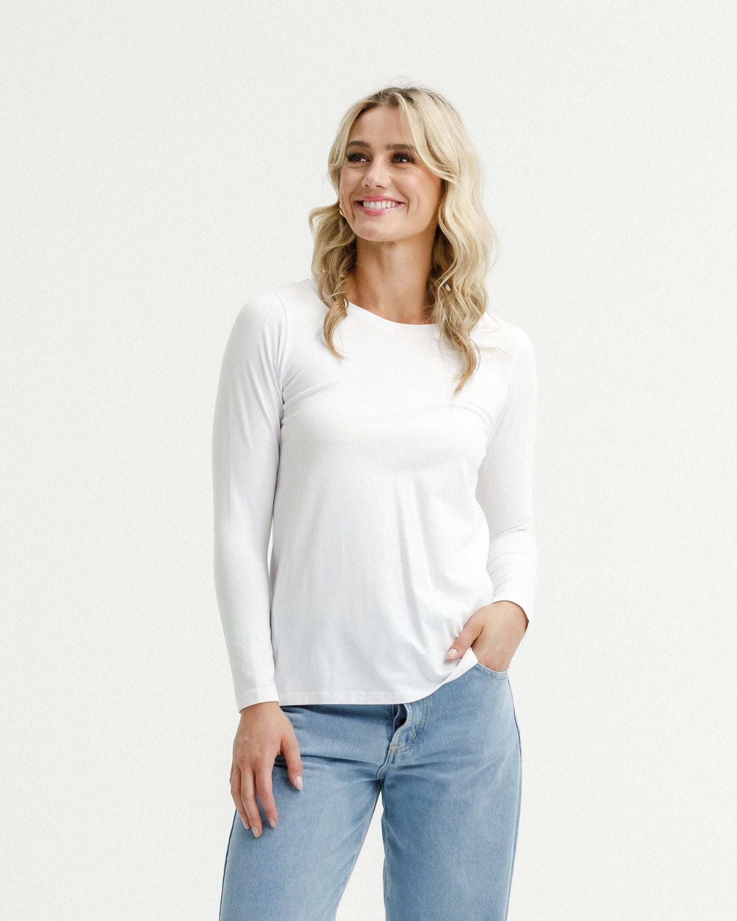 Long Sleeve Taylor Tee - White