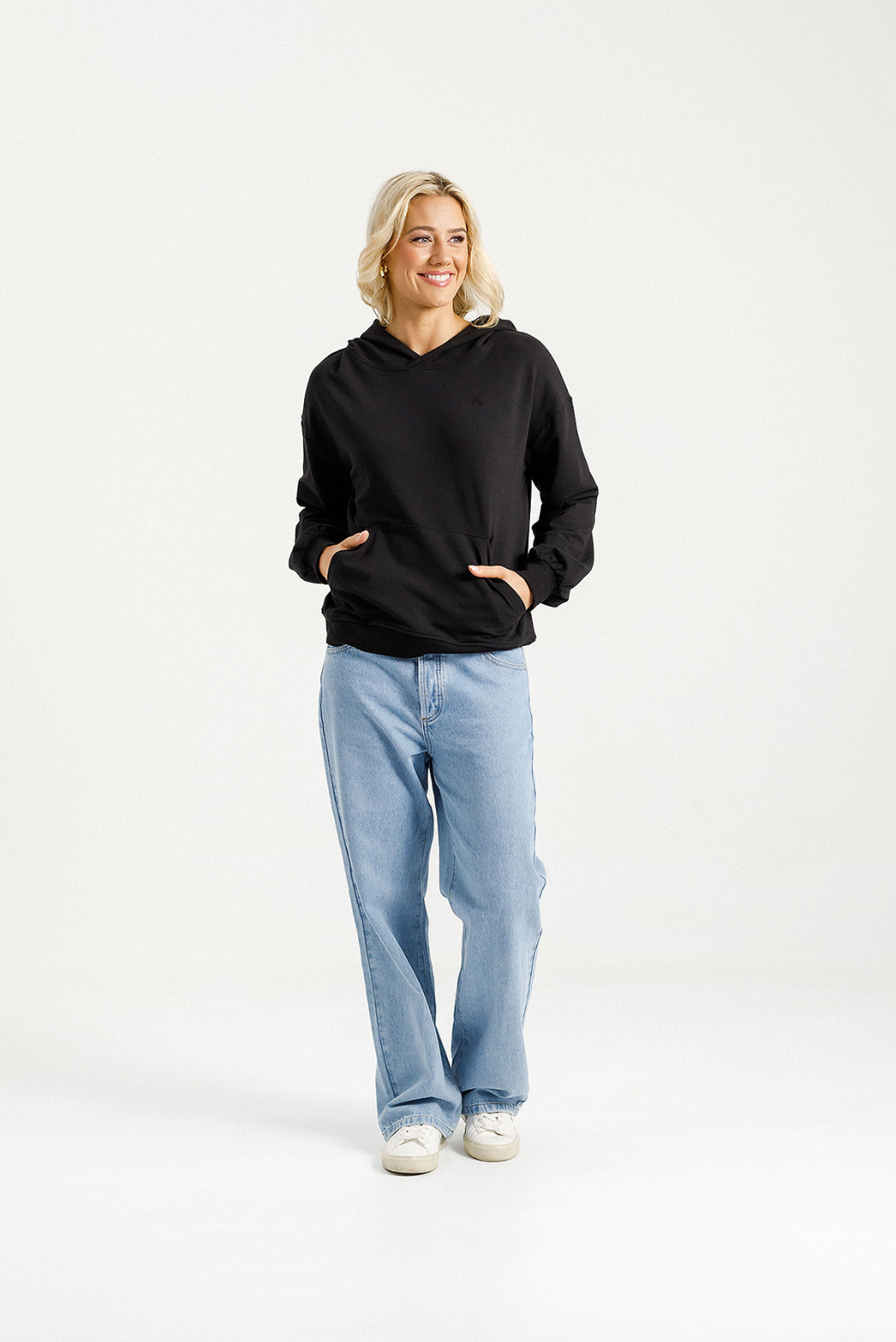 Elliot Hoodie - Alpine Weight - Black with Black X