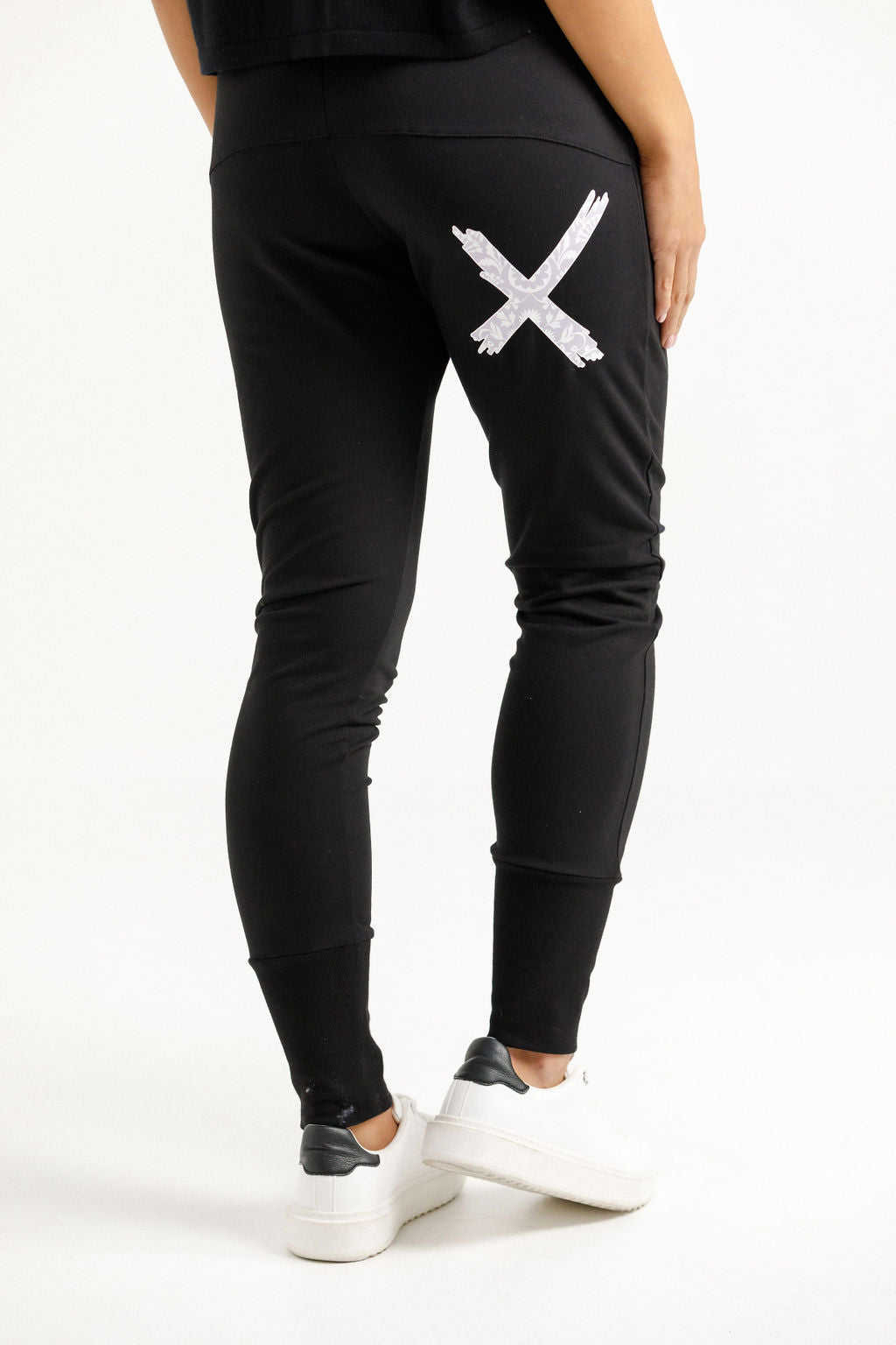 Apartment Pants - Winter Weight - Black with Lilac Damask X