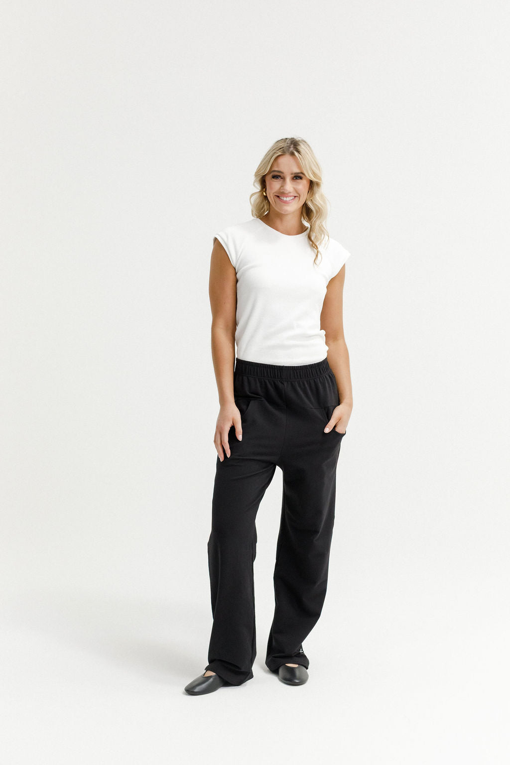 Coming Soon - Avenue Pants - Black with Sapphire/Ivory X