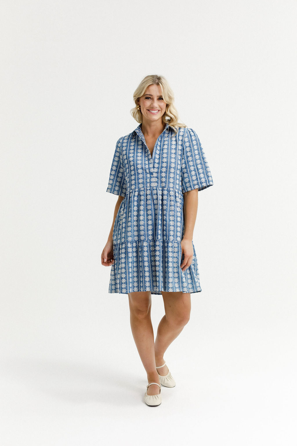 Coming Soon - Khloe Mini Dress - Blue Daisy