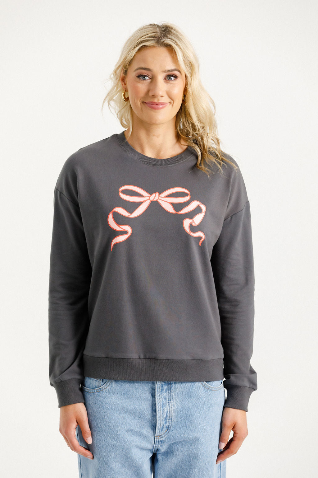 Camilla Crew - Graphite with Blossom Berry Bow