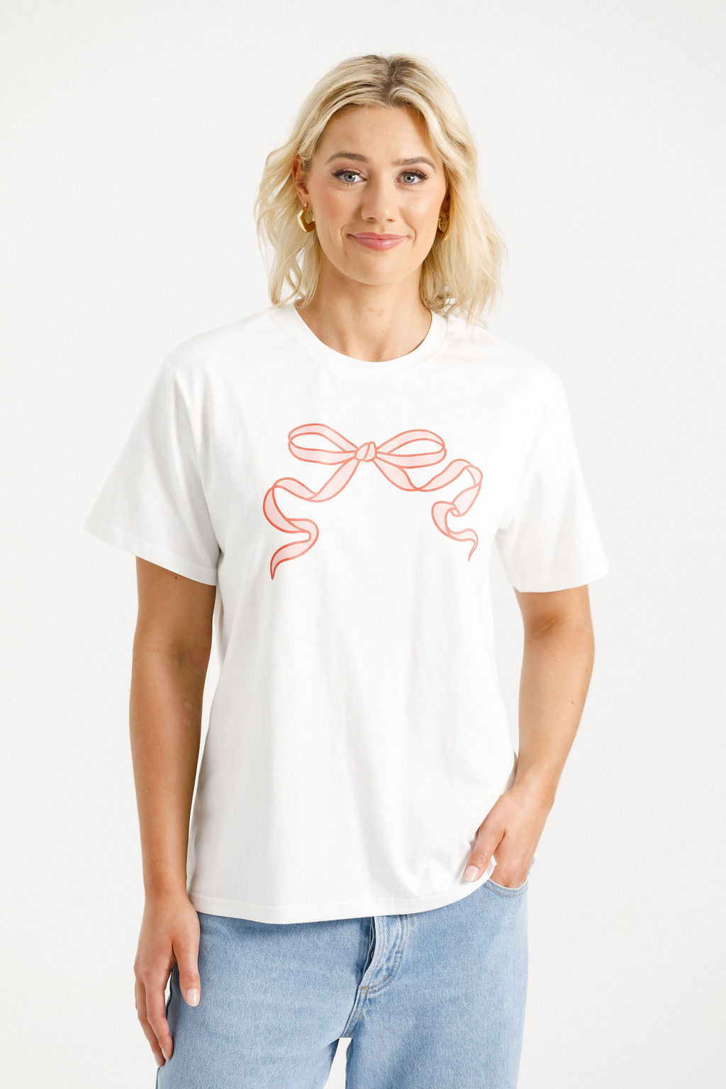Chris Tee - White with Blossom Berry Bow