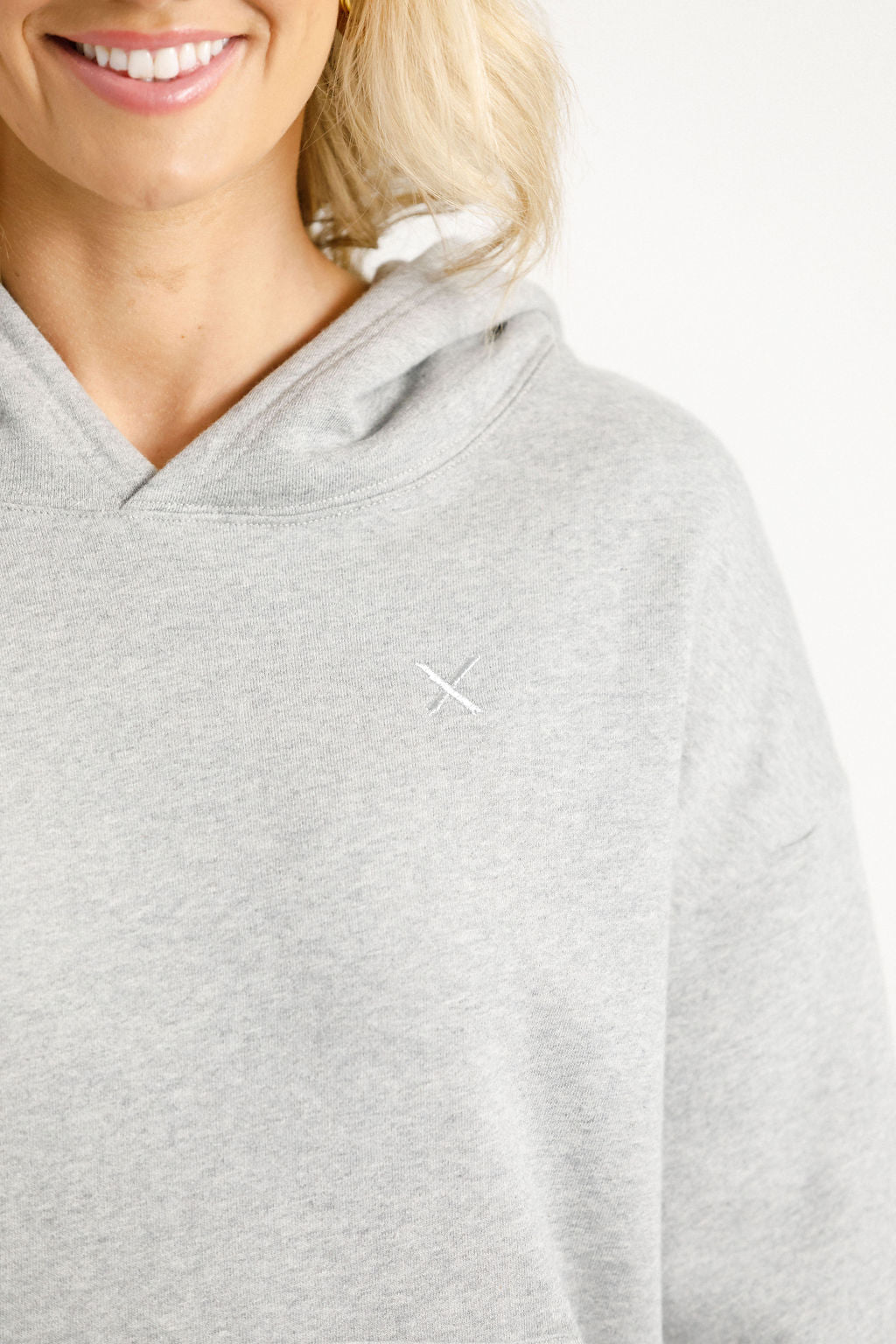 Elliot Hoodie - Alpine Weight - Grey Marle with Silver X