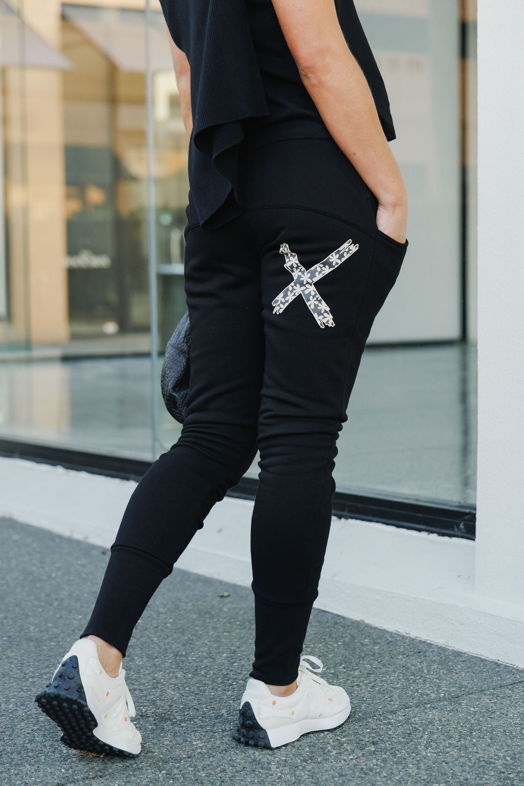 Apartment Pants - Winter Weight - Black with Graphite Daisy X