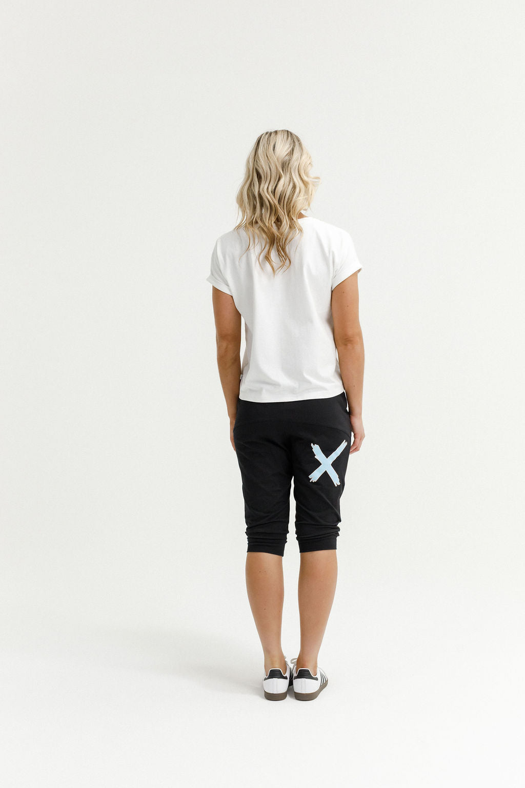 Coming Soon - 3/4 Apartment Pants - Black with Sapphire/Ivory X