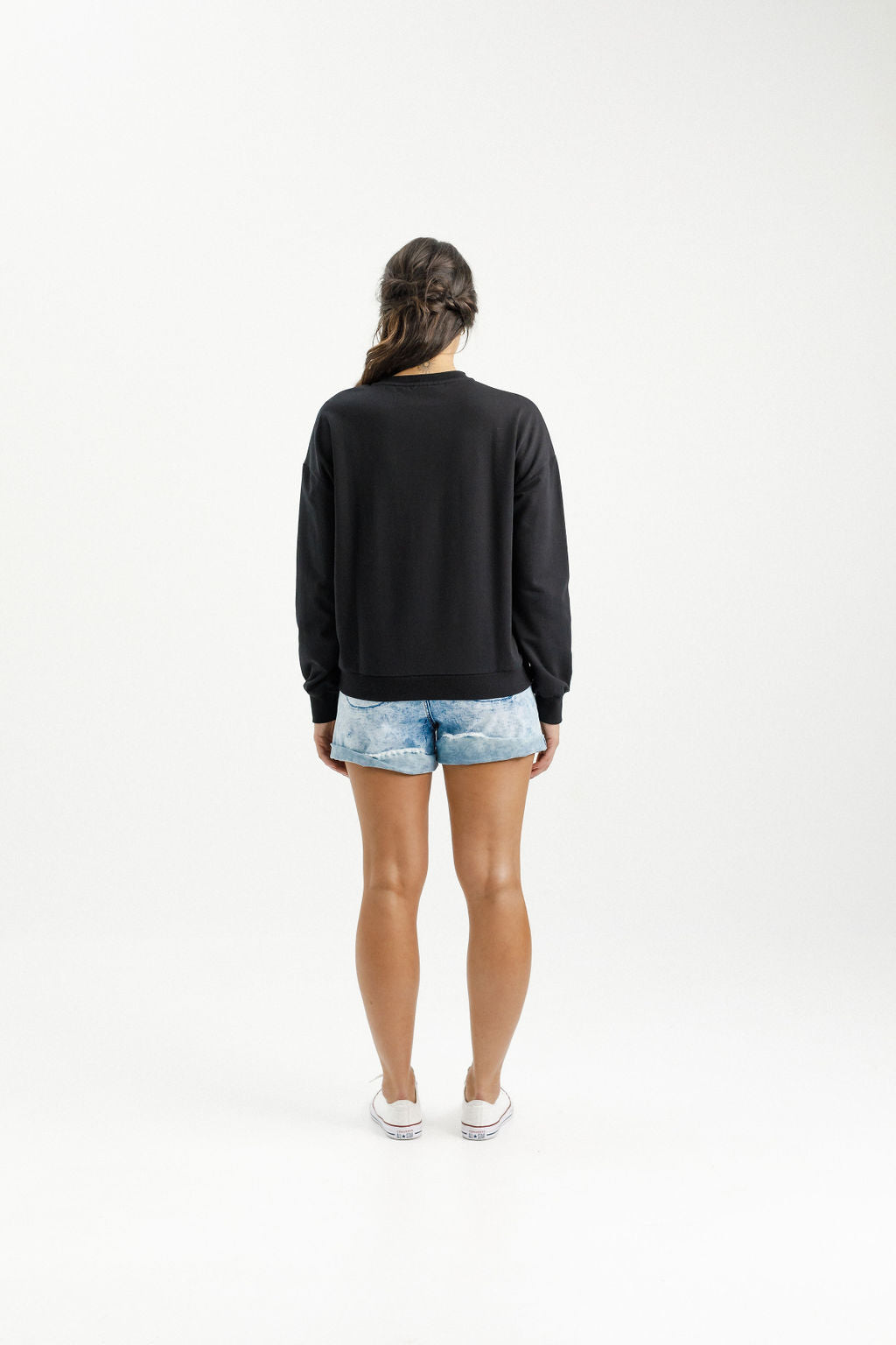 Kayla Crew - Black with Sunset Floral X