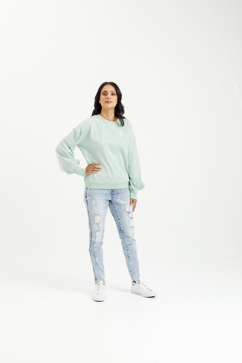 Laylah Crew - Seafoam with Mini X