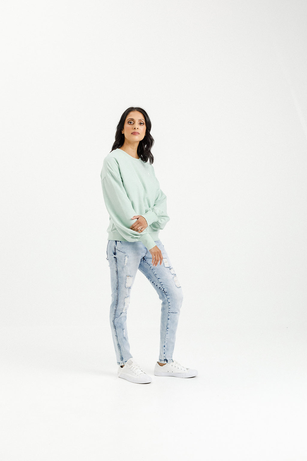 Laylah Crew - Seafoam with Mini X