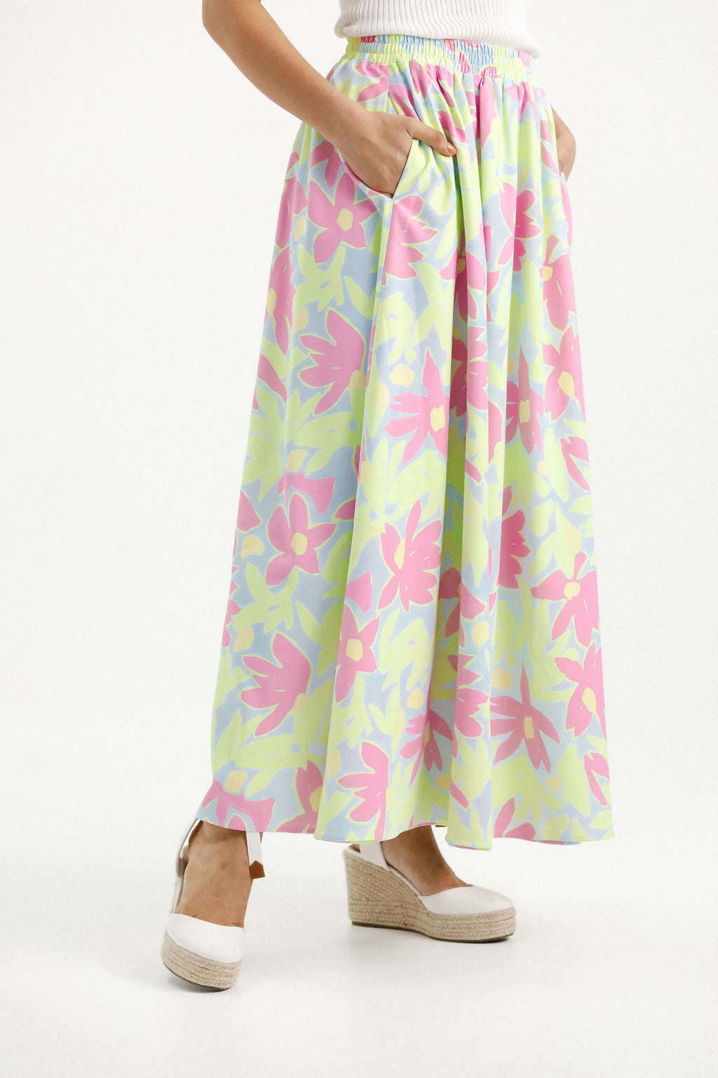 Elise Skirt - Lime Daisies