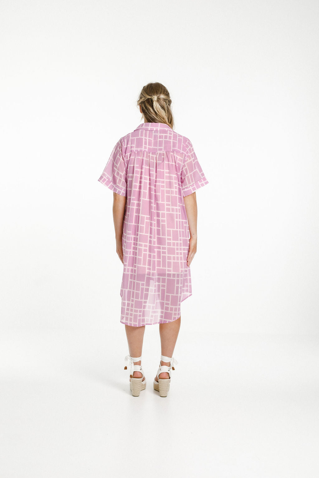 Maddison Shift Dress - Pink Bloom Print