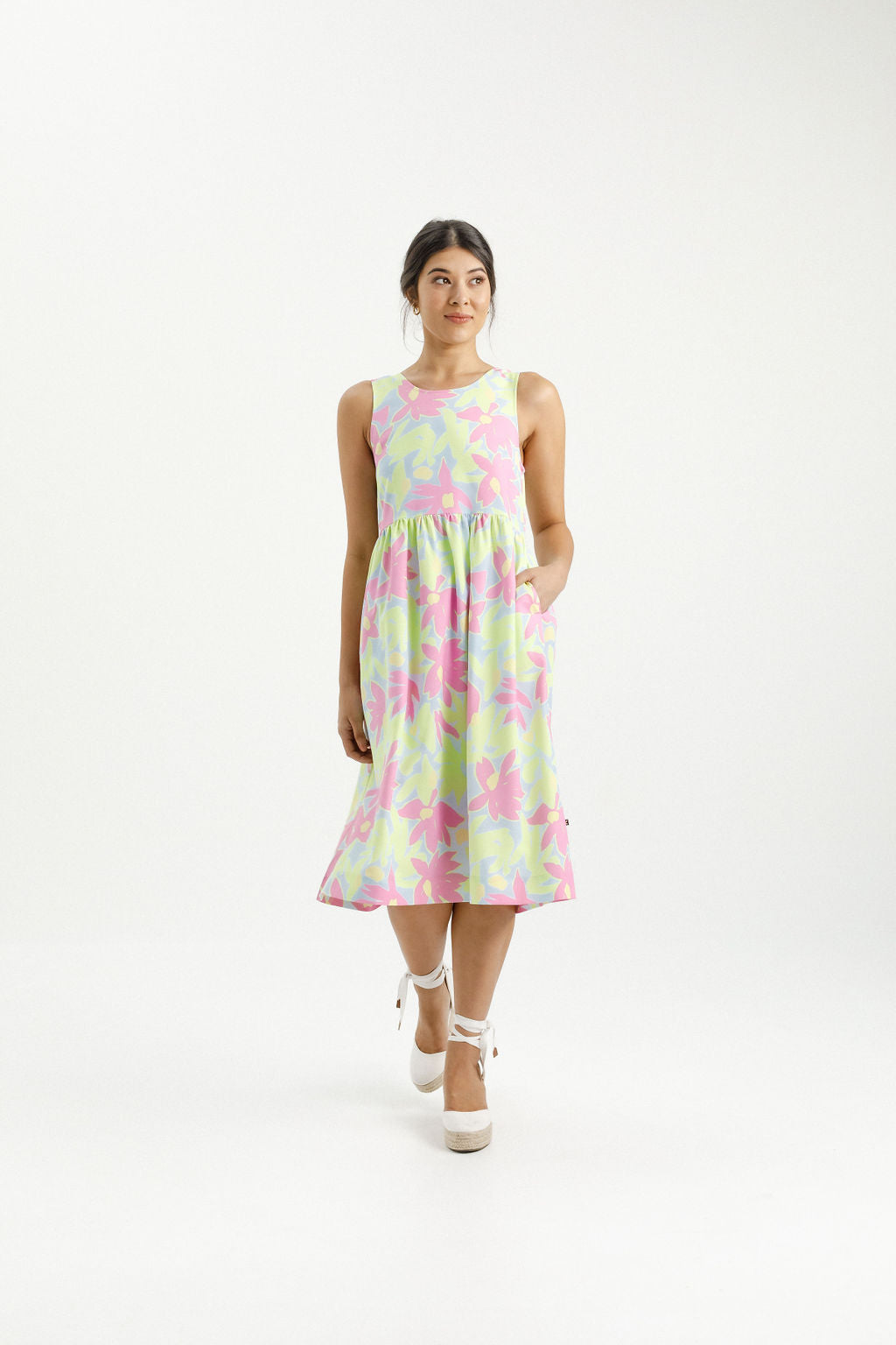 Vita Dress - Lime Daisies