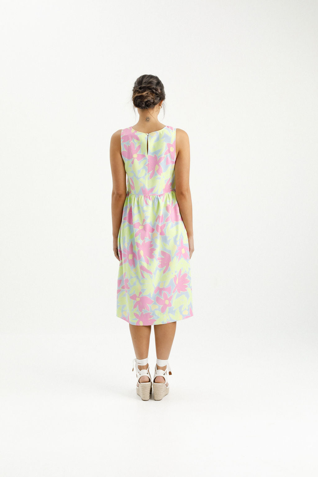 Vita Dress - Lime Daisies