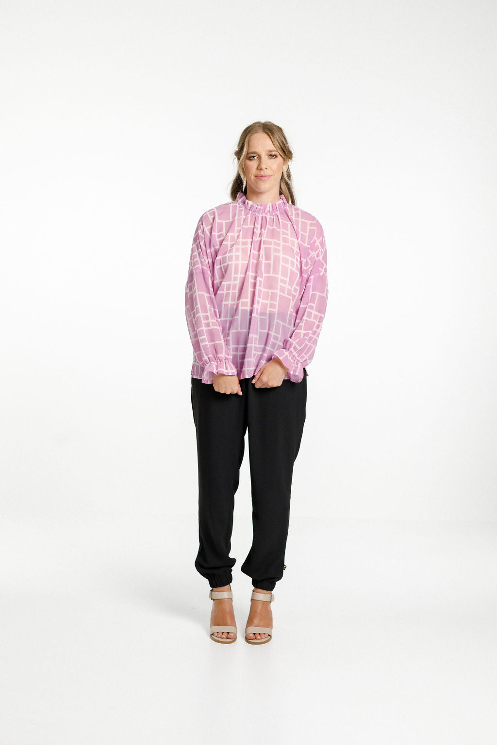 Flynn Top - Pink Bloom Print