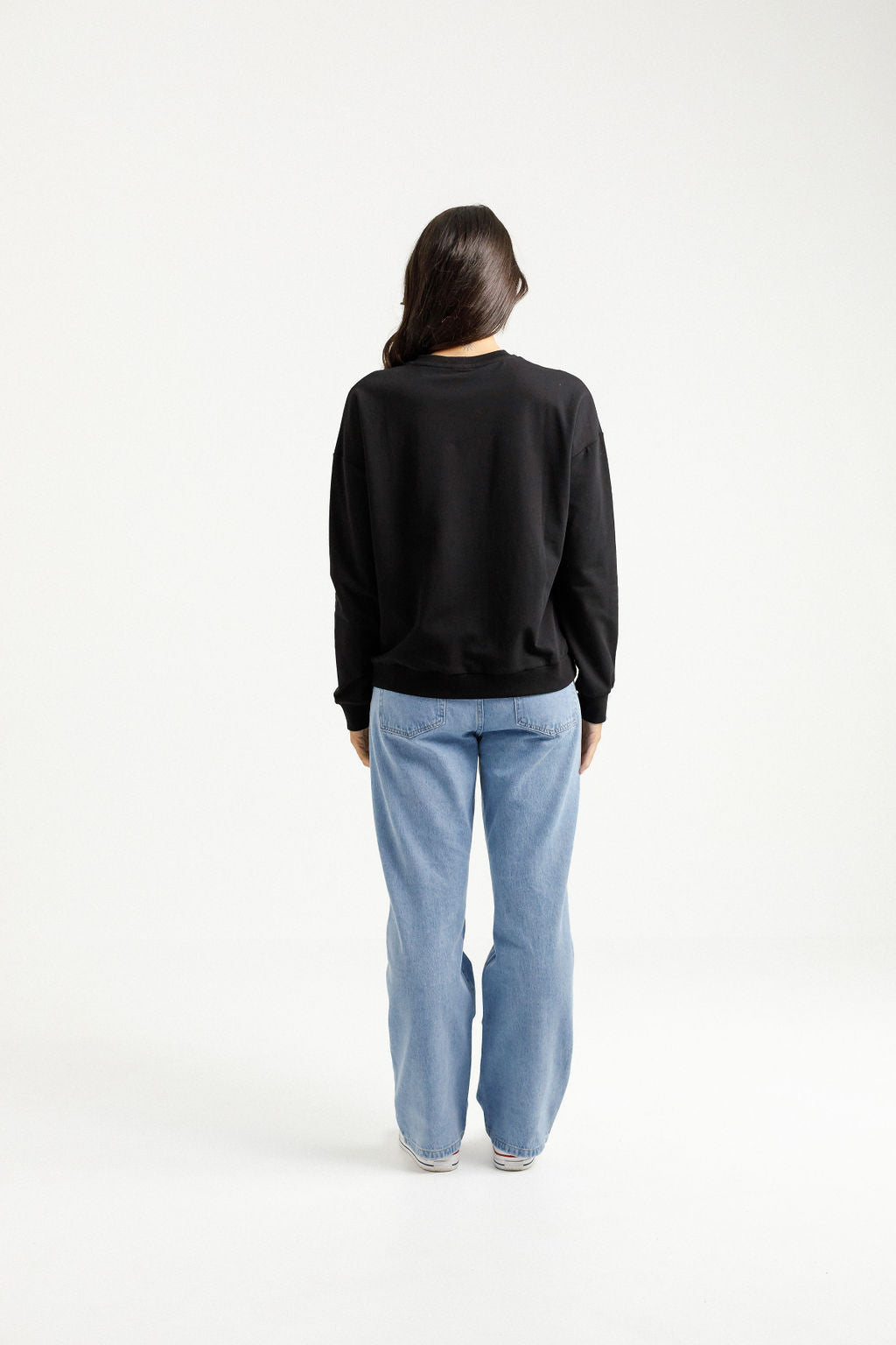 Kayla Crew - Black with Lilac Damask X