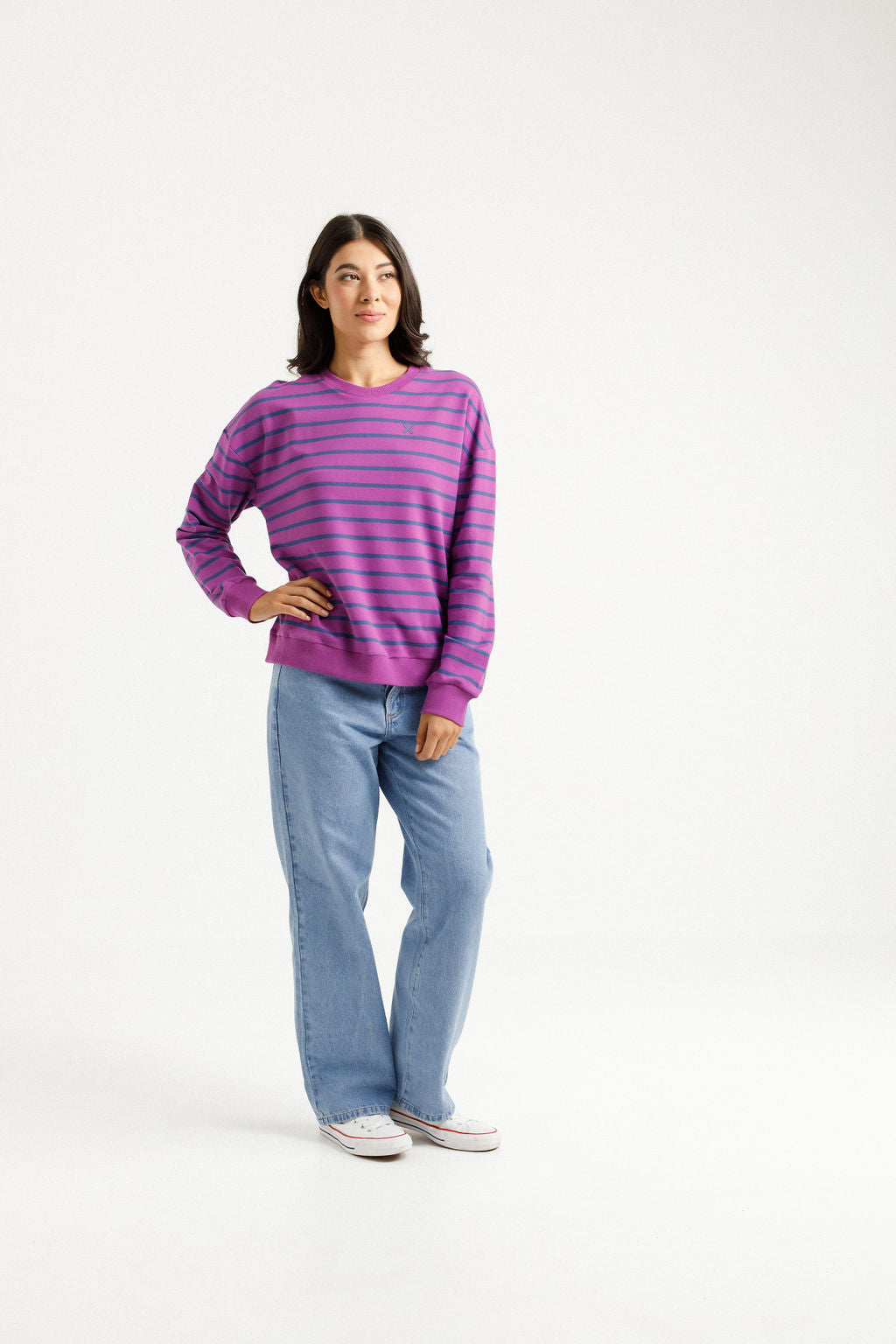 Kayla Crew - Hyacinth Stripe