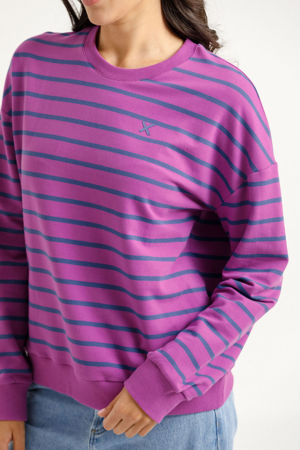 Kayla Crew - Hyacinth Stripe