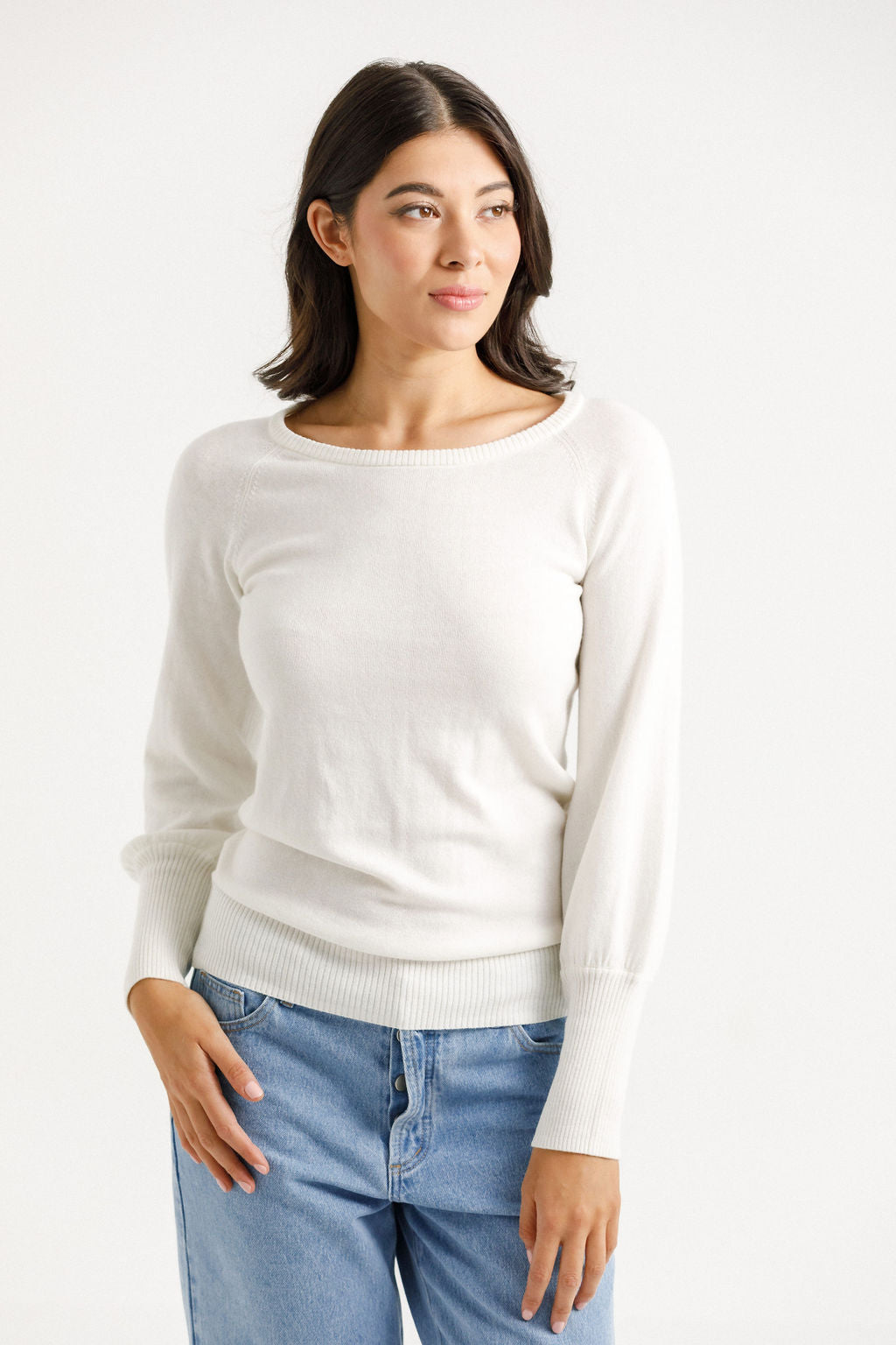 Knitted Grace Crew - Milk