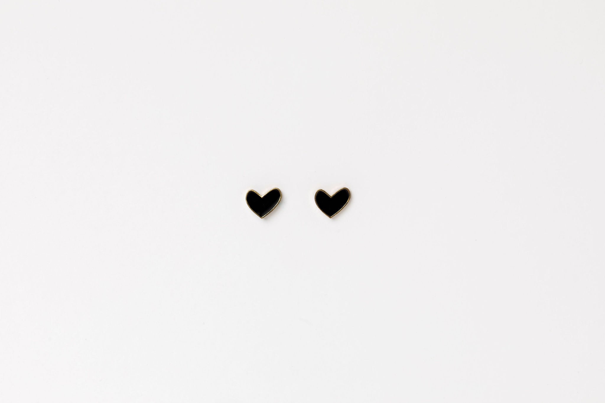 Studs - Heart - Black
