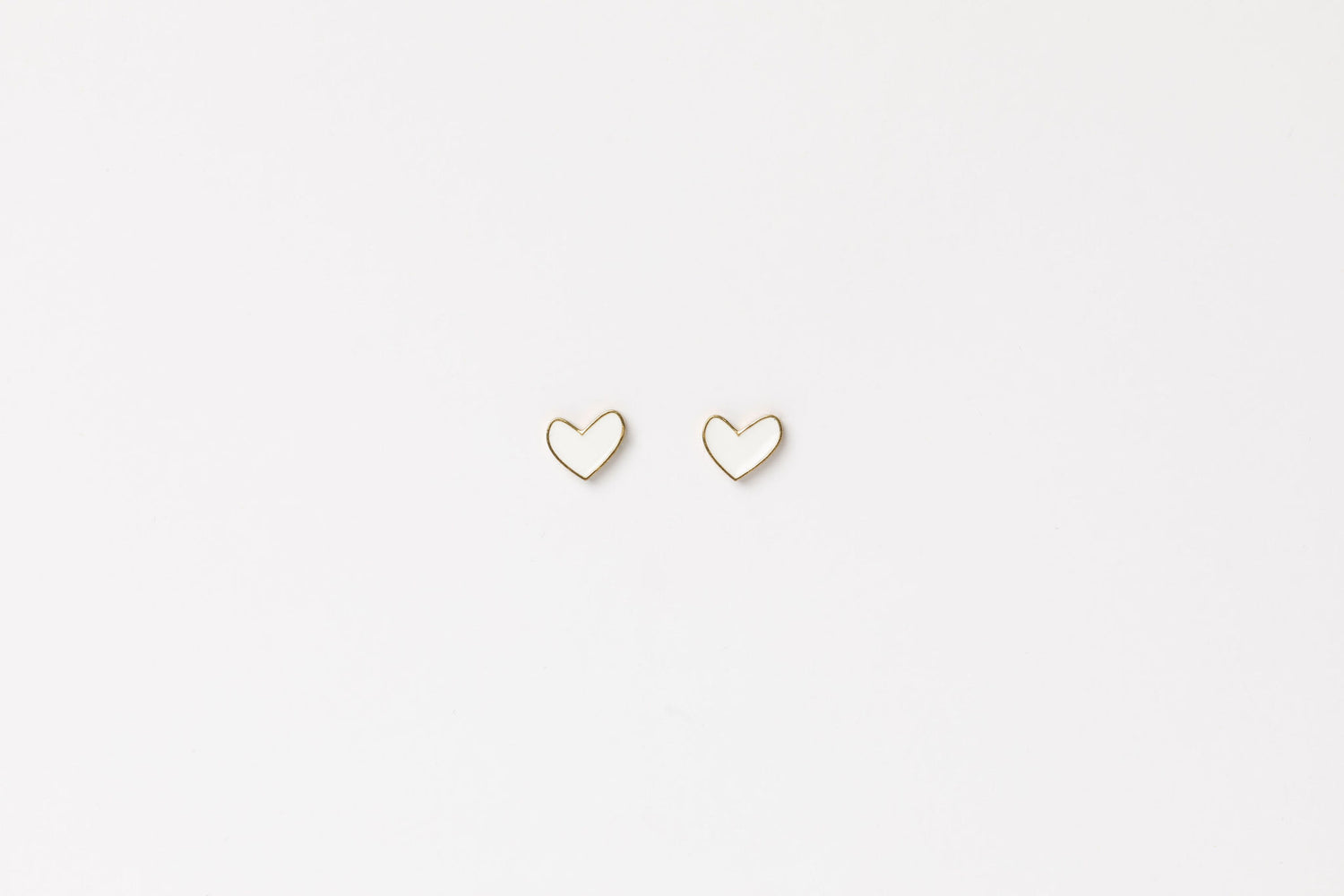 Studs - Heart - White
