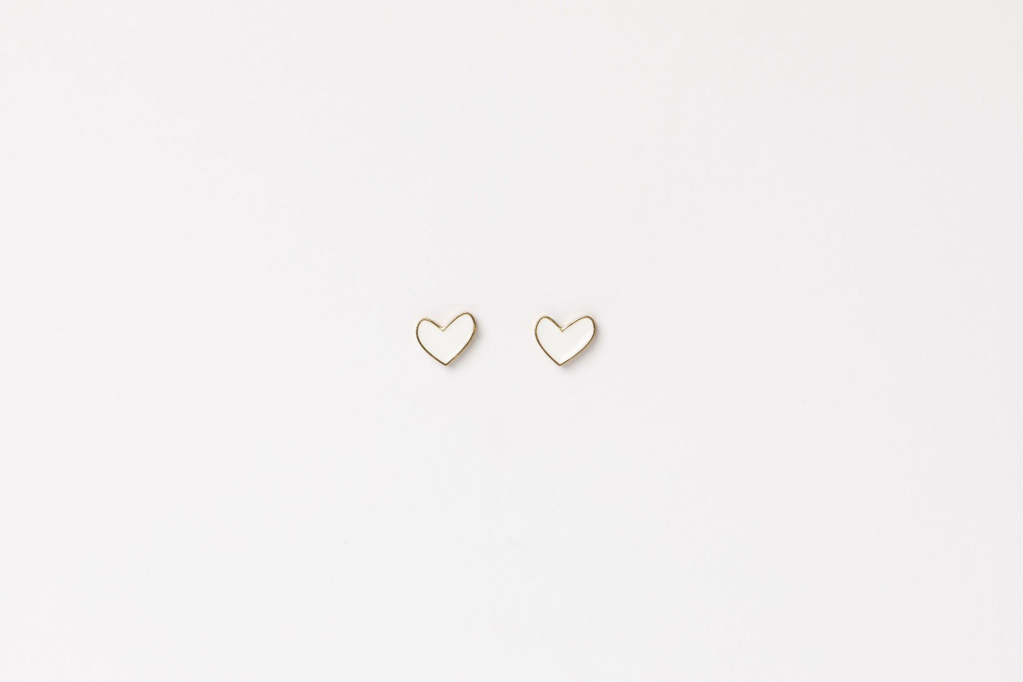 Studs - Heart - White