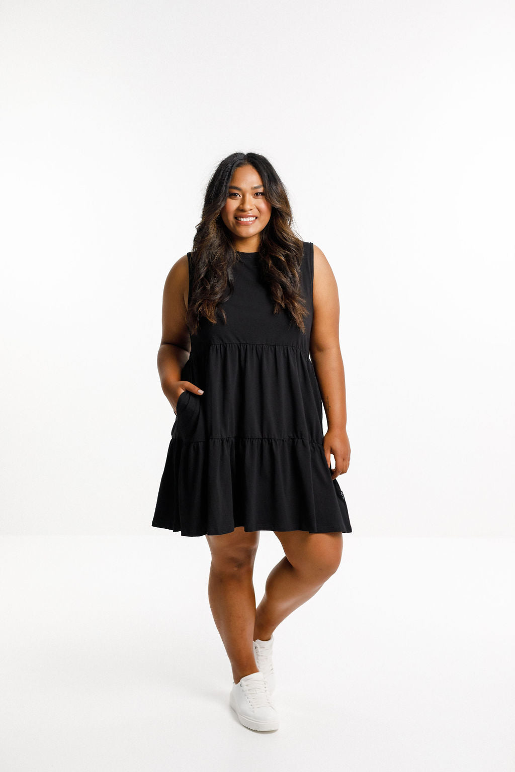 Kylie Singlet Dress - Black