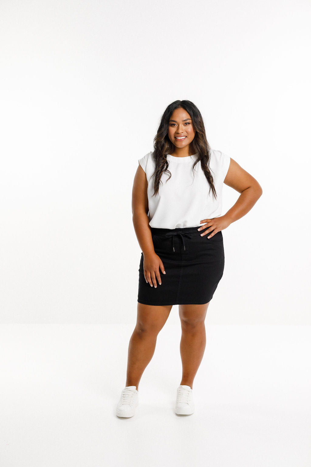 Denim Mini Skirt - Jet Black