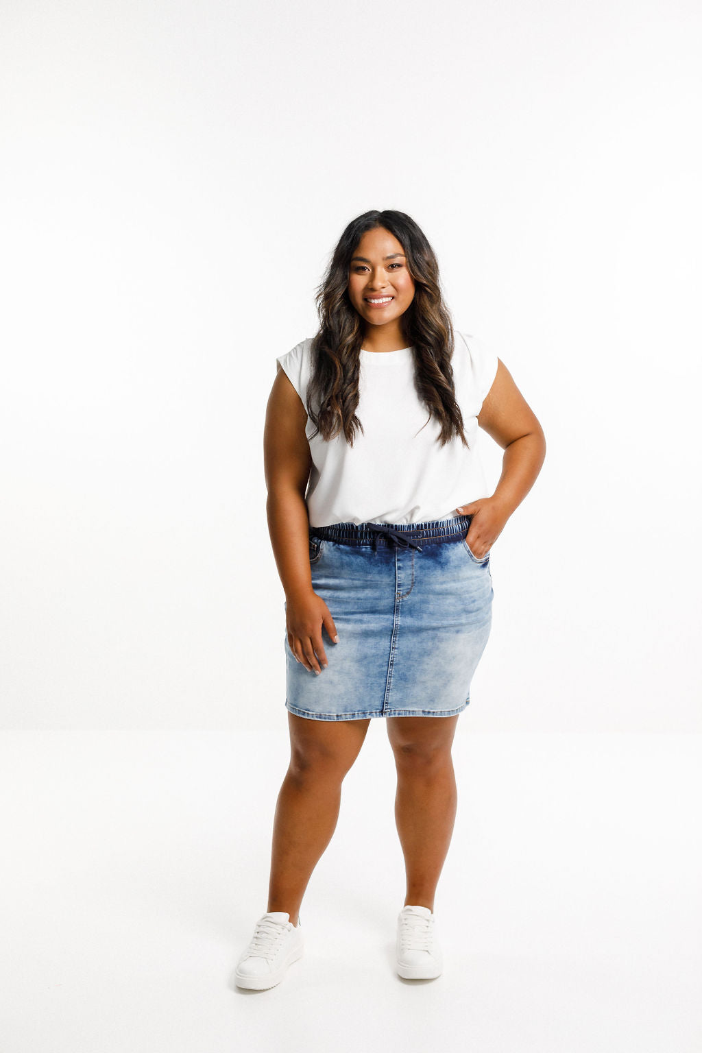 Denim Mini Skirt - Snow Wash